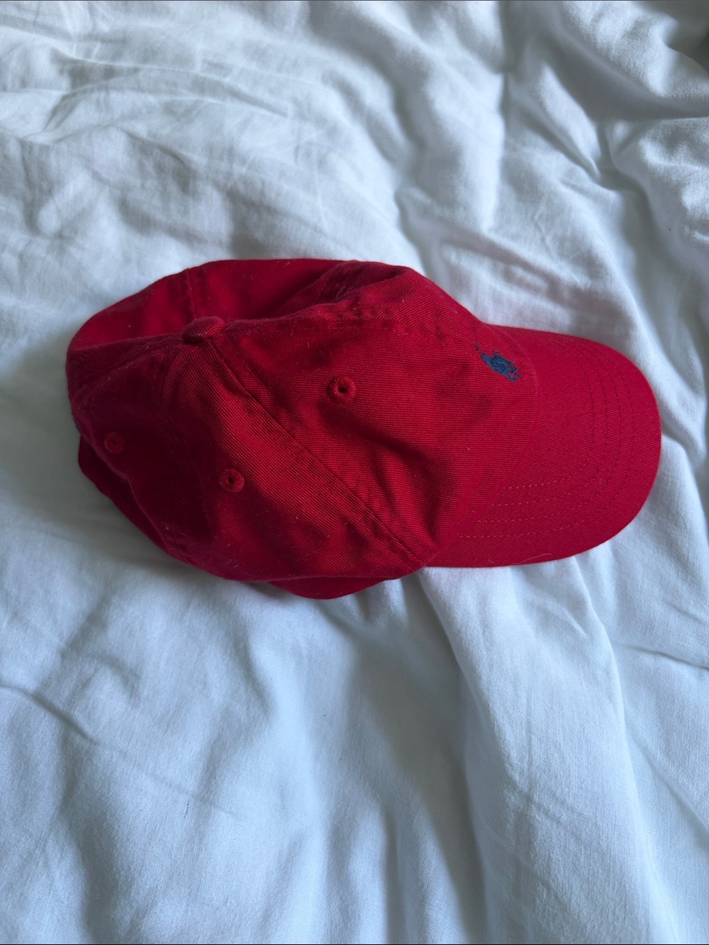 Polo by Ralph Lauren Kids/Baby Bright Red Baseball Cap with Navy Logo